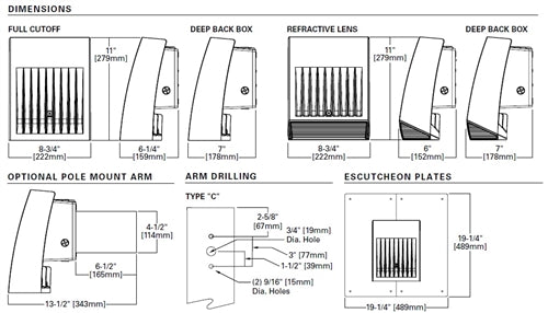 Lumark XTOR6B-W-BK-CBP 58W Crosstour MAXX LED Wallpack, 4000K, Black, Cold Weather Battery Pack