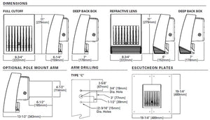 Lumark XTOR6B-W-BK-CBP 58W Crosstour MAXX LED Wallpack, 4000K, Black, Cold Weather Battery Pack
