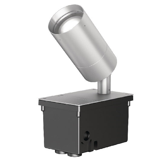 Lumiere 1003-A2-RCS-RI-LED2790-F-CS-L1-UNV-MB 10W Lanterra 1003 Accent and Flood LED, 2 Heads, Indoor,  Recessed Lens, 2700K Color Temperature, Flood Optic, City Silver Finish, 120-277V, Ground Mount