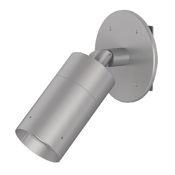 Lumiere 1003-A2-RCS-FL-LED2790-F-CS-L1-UNV-RSM 10W Lanterra 1003 Accent and Flood LED, 2 Heads, Flush Lens Hood, 2700K Color Temperature, Flood Optic, City Silver Finish, 120-277V, Round Surface Mount