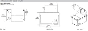 Lumiere 1003-A2-RCS-FL-LED2790-F-CS-L1-UNV-MB 10W Lanterra 1003 Accent and Flood LED, 2 Heads, Flush Lens Hood, 2700K Color Temperature, Flood Optic, City Silver Finish, 120-277V, Ground Mount