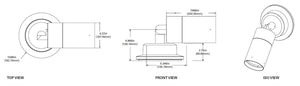 Lumiere 1004-A1-RCS-RW-LED2790-F-CS-L1-UNV-RSM 10W Lanterra Accent and Flood LED, 1 Head, Outdoor, Standard-Recessed Lens Hood, 2700K Color Temperature, 90 CRI, Flood Optic, City Silver Finish, 120-277V, Round Surface Mount Direct to Junction Box