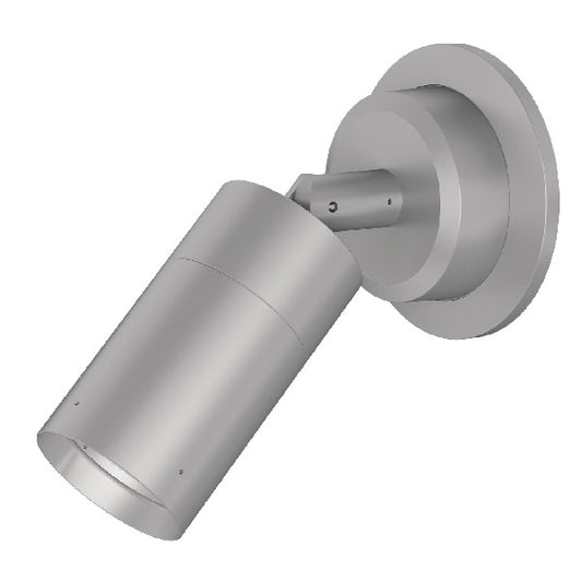 Lumiere 1004-A1-RCS-FL-LED3090-F-CS-L1-UNV-RSM 10W Lanterra Accent and Flood LED, 1 Head, Flush Lens Hood, 3000K Color Temperature, 90 CRI, Flood Optic, City Silver Finish, 120-277V, Round Surface Mount Direct to Junction Box
