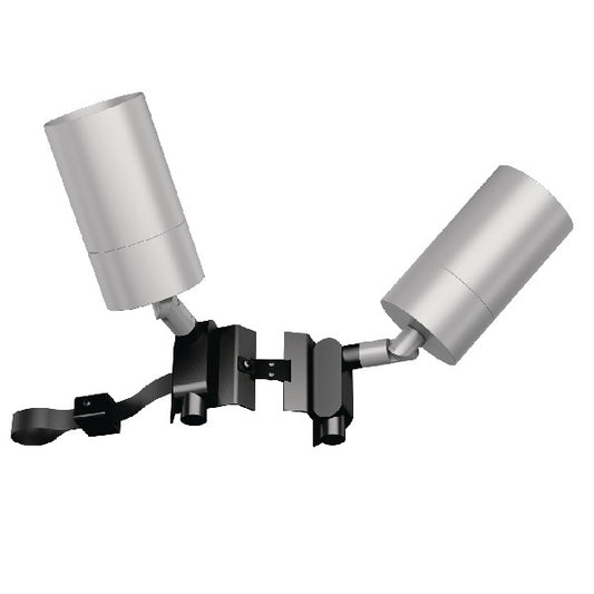 Lumiere 1004-A1-RCS-FL-LED3090-F-CS-L1-UNV-TSR2-2 10W Lanterra Accent and Flood LED, 1 Head, Flush Lens Hood, 3000K Color Temperature, 90 CRI, Flood Optic, City Silver Finish, 120-277V, 2-Fixtures Tree Strap Mount