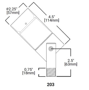 Lumiere 203-50MR16-12-BK 50W Cambria Landscape Light, Standard Side Swivel Stem, Halogen MR16, GU5.3 Base , 12V, Black