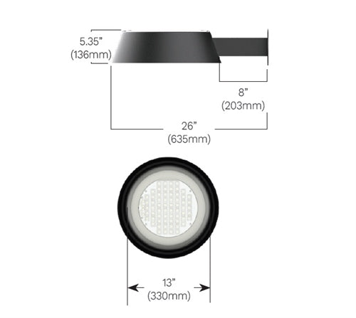 Luminis CT153 L1L180 40K 120 LD3 WM WHT 160W Clermont LED Wall Light, 16526 Lumens, 4000K, 120V, Type III Distribution, Wall Mount, Snow White