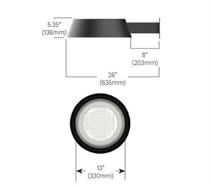 Luminis CT153 L1L180 40K 120 LD3 WM WHT 160W Clermont LED Wall Light, 16526 Lumens, 4000K, 120V, Type III Distribution, Wall Mount, Snow White