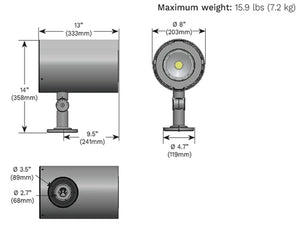 Luminis SC850 L1L75 40K 120 VWD HL WHT 77W Scopo LED Wall Light, 7440 Lumens, 4000K, 120V, Very Wide Optic, Hexcell Louver, Snow White
