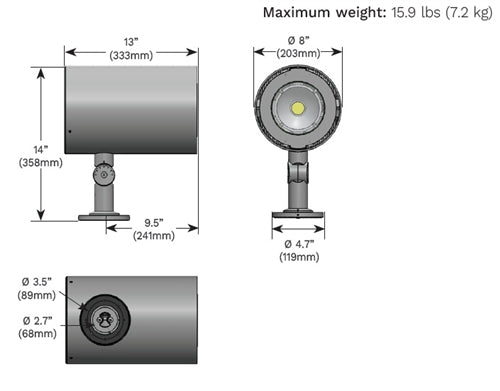Luminis SC850 L1L75 40K 120 VWD WHT 77W Scopo LED Wall Light, 7440 Lumens, 4000K, 120V, Very Wide Optic, Snow White