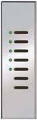 Lutron AR-M16-DN-BC-E HomeWorks QS Wired Architrave Replacement Faceplate, Door Narrow, 7-Button, Architectural Metal Finish (Faceplate Only), in Bright Chrome