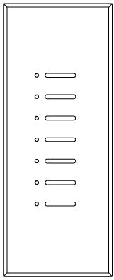 Lutron AR-M16-DW-SN-E HomeWorks QS Wired Architrave Replacement Faceplate, Door Wide, 7-Button, Architectural Metal Finish (Faceplate Only), in Satin Nickel
