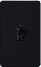 Lutron AY2-LFSQ-BL Ariadni 300W & 1.5A Single Pole Incandescent / Halogen Dimmer and 3-Speed Fan Control in Black