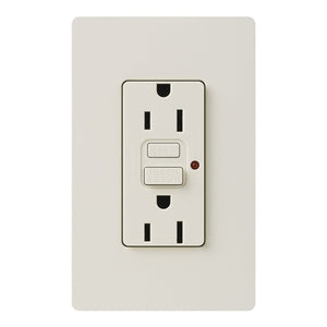 Lutron CAR-15-GFST-LA Claro Self-Testing Tamper Resistant 15A GFCI Receptacle, in Light Almond