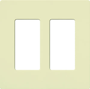 Lutron CW-2-AL Claro Screwless Wallplate 2 Gang in Almond