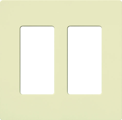 Lutron CW-2-AL Claro Screwless Wallplate 2 Gang in Almond