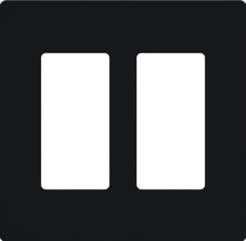 Lutron CW-2-BL Claro Screwless Wallplate 2 Gang in Black