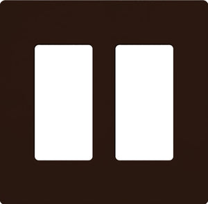 Lutron CW-2-BR Claro Screwless Wallplate 2 Gang in Brown