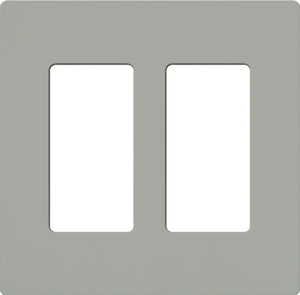 Lutron CW-2-GR Claro Screwless Wallplate 2 Gang in Gray
