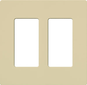 Lutron CW-2-IV Claro Screwless Wallplate 2 Gang in Ivory