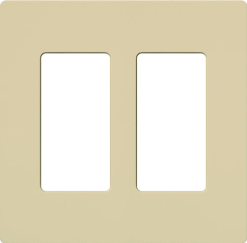 Lutron CW-2-IV Claro Screwless Wallplate 2 Gang in Ivory