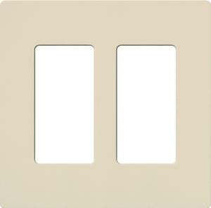 Lutron CW-2-LA Claro Screwless Wallplate 2 Gang in Light Almond