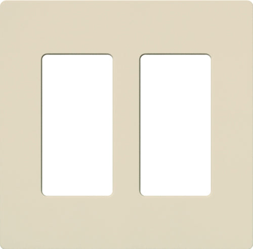 Lutron CW-2-LA Claro Screwless Wallplate 2 Gang in Light Almond