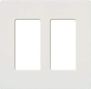 Lutron CW-2-WH Claro Screwless Wallplate 2 Gang in White