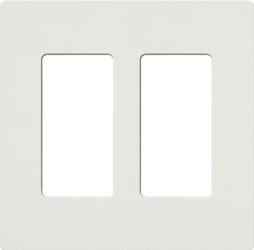 Lutron CW-2-WH Claro Screwless Wallplate 2 Gang in White