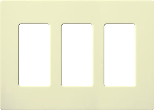 Lutron CW-3-AL Claro Screwless Wallplate 3 Gang in Almond