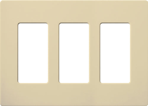 Lutron CW-3-IV Claro Screwless Wallplate 3 Gang in Ivory