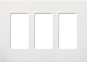 Lutron CW-3-WH Claro Screwless Wallplate 3 Gang in White