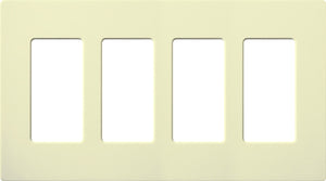Lutron CW-4-AL Claro Screwless Wallplate 4 Gang in Almond