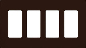 Lutron CW-4-BR Claro Screwless Wallplate 4 Gang in Brown