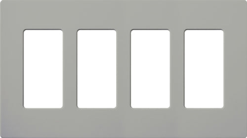 Lutron CW-4-GR Claro Screwless Wallplate 4 Gang in Gray