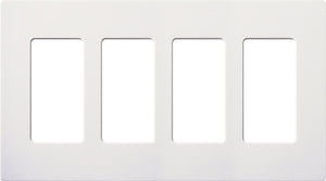 Lutron CW-4-WH Claro Screwless Wallplate 4 Gang in White