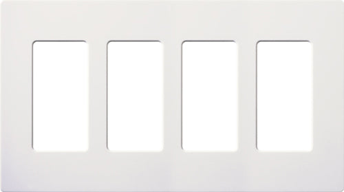 Lutron CW-4-WH Claro Screwless Wallplate 4 Gang in White