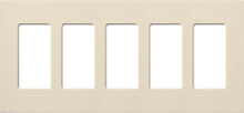 Lutron CW-5-LA Claro Screwless Wallplate 5 Gang in Light Almond