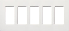 Lutron CW-5-WH Claro Screwless Wallplate 5 Gang in White