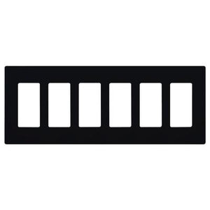 Lutron CW-6-BL Claro Screwless Wallplate 6 Gang in Black
