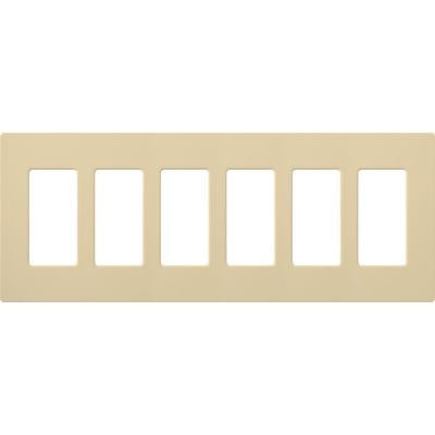Lutron CW-6-IV Claro Screwless Wallplate 6 Gang in Ivory