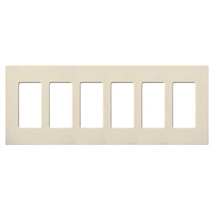 Lutron CW-6-LA Claro Screwless Wallplate 6 Gang in Light Almond