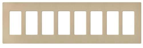 Lutron CW-8-TP (NT-R3R3R3R3R3R3R3R3-FB-TP) Nova T Screwless 8 Gang Wallplate Decora Opening, Fins Broken, in Taupe, Matte Finish