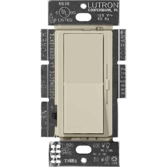 Lutron DVSCCL-153P-CY Diva Satin 600W Incandescent, 150W CFL or LED Single Pole/ 3-Way Dimmer in Clay