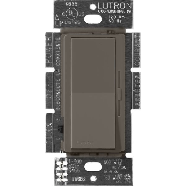 Lutron DVSCCL-153P-TF Diva Satin 600W Incandescent, 150W CFL or LED Single Pole/ 3-Way Dimmer in Truffle