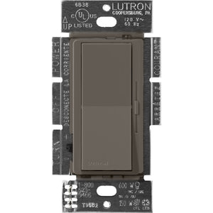 Lutron DVSCCL-153P-TF Diva Satin 600W Incandescent, 150W CFL or LED Single Pole/ 3-Way Dimmer in Truffle