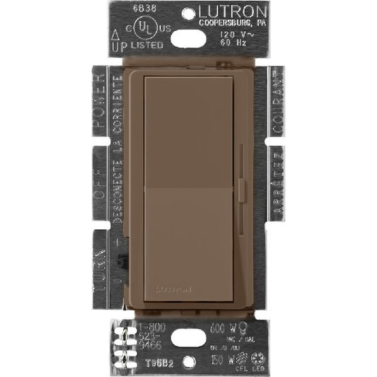 Lutron DVSCFSQ-LF-EP Diva 1.5 A Fan Speed ControlWith 1.0 A LED or CFL and 2.0 A Incandescent/Halogen Single Pole Switch in Espresso