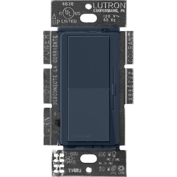 Lutron DVSCLV-103P-DE Diva Satin 1000VA, 800W Magnetic Low Voltage 3-Way Dimmer in Deep Sea