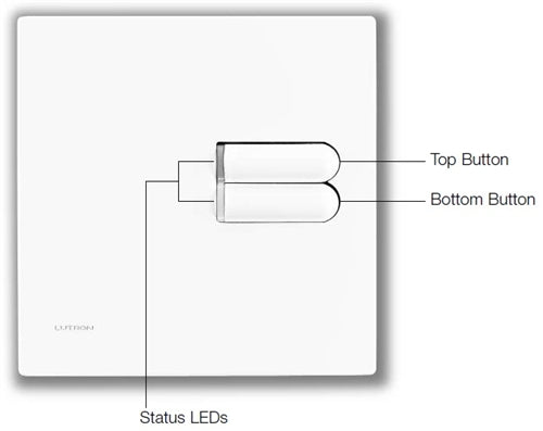 Lutron EGRX-2B-SL-BL European 2-Button Wallstation for Grafik Eye 3000 System in Black