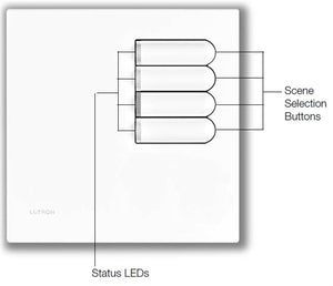 Lutron EGRX-4B-IV European 4-Button Wallstation for Grafik Eye 3000 System in Ivory