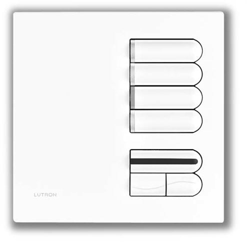 Lutron EGRX-4S-IR-BR European 4-Scene Wallstation with Off, Raise/Lower and IR Receiver for Grafik Eye 3000 System in Brown